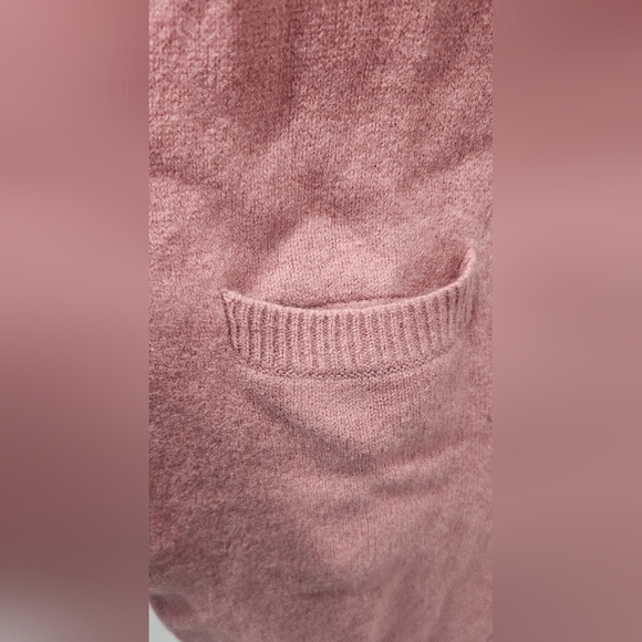 Halogen Women's Pink Front Open Cashmere Wool Long Cardigan with Pockets Small - Picture 6 of 14